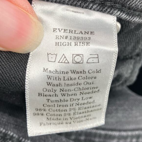 Everlane Washed Black High Rise Zip Raw Hem Pockets Skinny Tall Denim Jean Pants - Picture 8 of 8